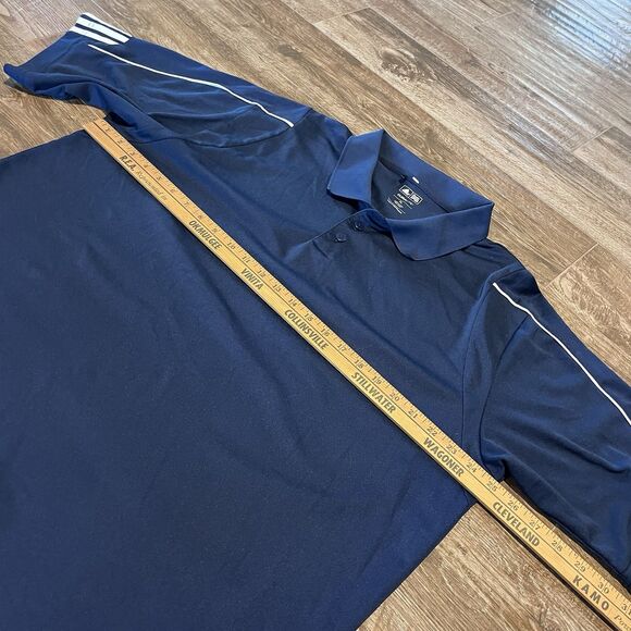 Adidas Golf Polo Shirt Men's XL Blue Climalite Stretch Short Sleeve Rugby Collar - Picture 13 of 13